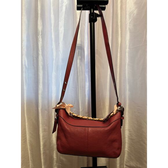 Coach F15512 Pink Madison Gathered Leather Hobo Shoulder Bag Gold Chain - Picture 12 of 13